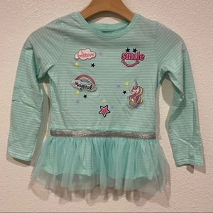 kids garanimals blue green striped mesh shirt long sleeve top